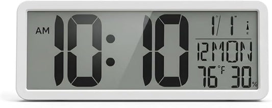 Atomic Digital Wall Clock Battery Operated Large Display | Automatic Time by Ken-Tech