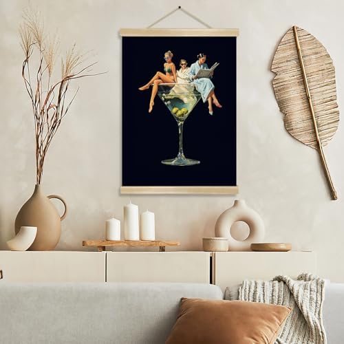 Martini Girl Wall Art, Vintage Glam Cocktail Poster, Retro Fashion Woman in - Image 2