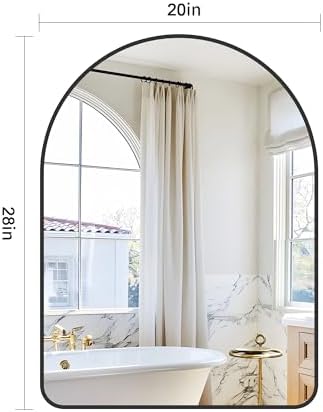 GLASHOM 20"x28" Black Arched Mirror - Image 3