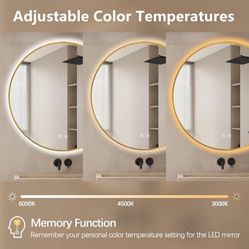 Niccy 24" Round LED Bathroom Backlit Mirror - Image 2