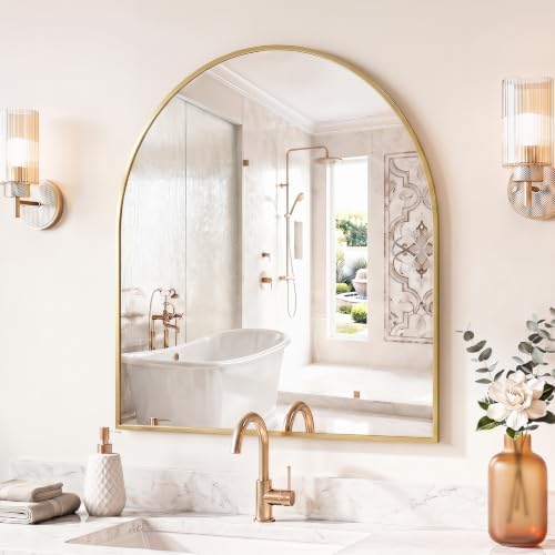 Sweetcrispy 31"x32" Arched Bathroom Mirror, Bathroom Mirrors by Sweetcrispy