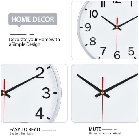 Wall Clocks Battery Operated 10 inch Modern Wall Clock, Silent Non Ticking Wall - Image 4