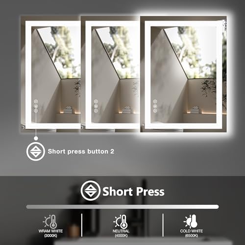NEWBULIG 28"x36" LED Bathroom Mirror - Image 5