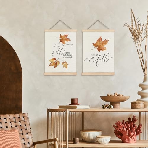 Supwhd Fall Leaf Wall Art with Wooden Poster Hanger, Fall Wall Decor, Fall - Image 4