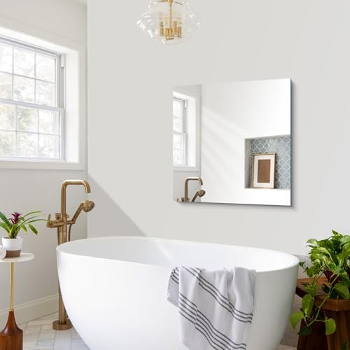 CILIBER Frameless Mirror, 30x30 Square Bathroom Mirrors - Image 3