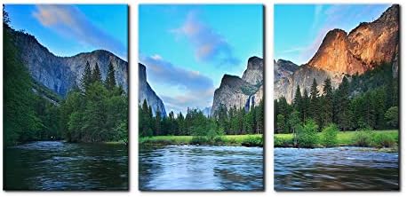 Pacimo Mountain Canvas Wall Art Panorama of Yosemite Valley Pictures Painting by Pacimo