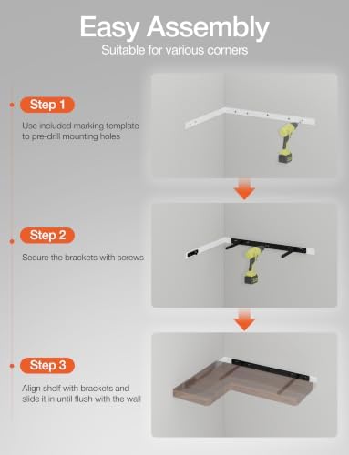 BATODA Corner Floating Shelves 17” x 12” - Image 4