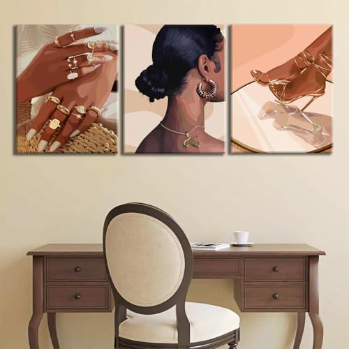 Julaydi Black Girl Wall Art Abstract African American Decor Posters Fashion - Image 2