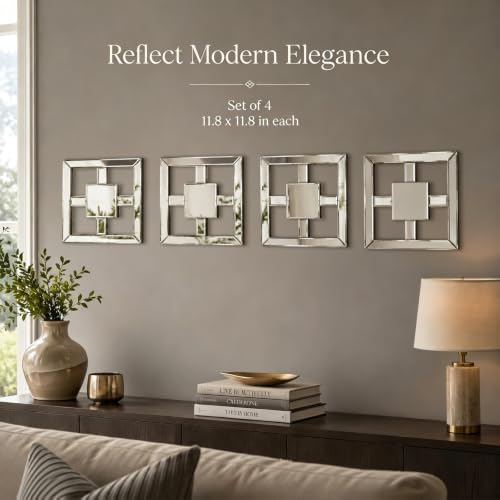 Square Decorative Wall Mirror 12 x 12 Inch, Modern Wall Mounted Accent Mirror - Image 6