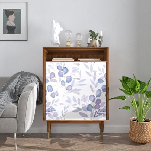 Serene Purple Leaf Botanical Peel and Stick Wallpaper 17.5" x 393" - Image 2