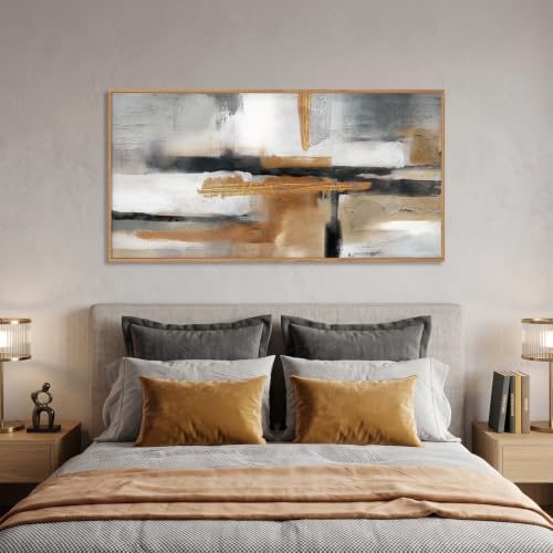 Celestdeco Modern Abstract Framed Canvas Wall Art Set, Neutral Textured Wall - Image 4