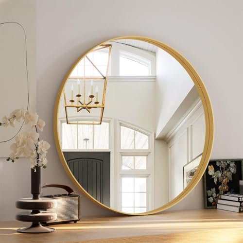 VooBang Round Bathroom Mirror 32 inch, Living Room, Hanging or Leaning by VooBang