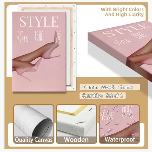 Trendy Pink Heels Poster High Heel News Headline Canvas Wall Art I Am A Style - Image 2