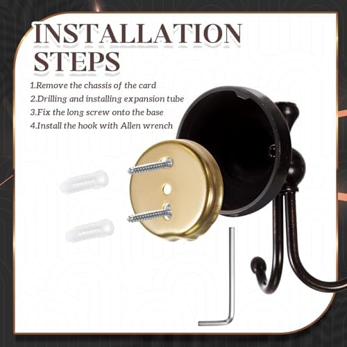 Yaocom 2 Pack Antique Towel Hooks Wall Mounted, Oil Rubbed Bronze - Image 4