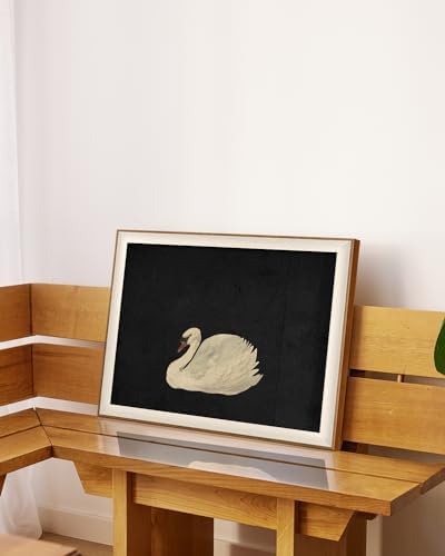 VIYYIEA Framed Zwaan Swan Wall Art, Vintage Animal Artwork, 20×16 Inch - Image 6