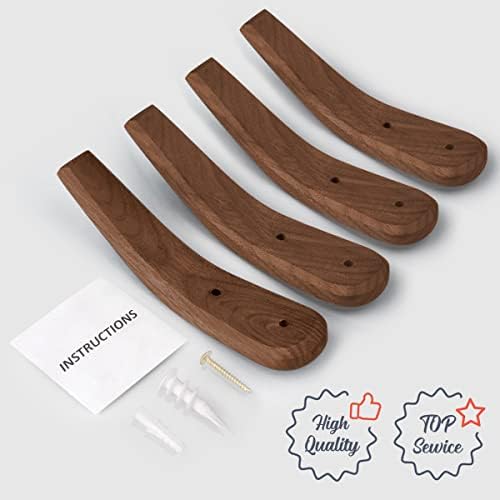 COCOYA Wood Hooks Wall Mounted Minimalist Natural Real Walnut - Image 7