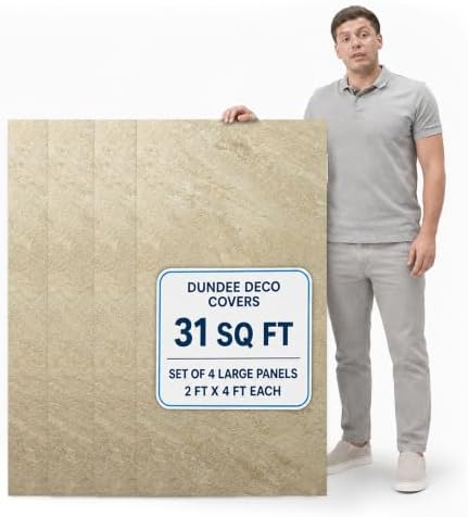 Dundee Deco Faux Stone Wall Panel Sample, Tan Brown, 6x6 in - Image 2