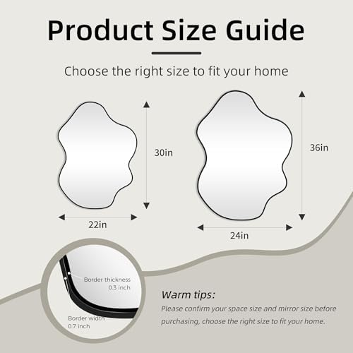 Black Irregular Bathroom 24 x 36 Inch Mirror - Image 5
