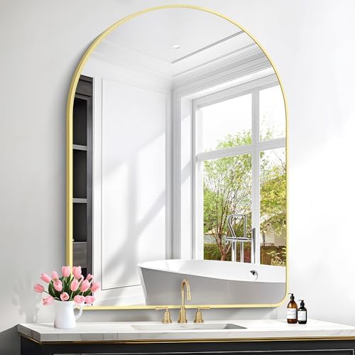 FORBATH Large Arched Wall Mirror 48x36 Inch, Arched Mirror by AvaMalis