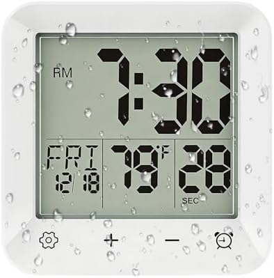 Bathroom Clock Waterproof Shower Timer, Digital Wall Clock by onannos