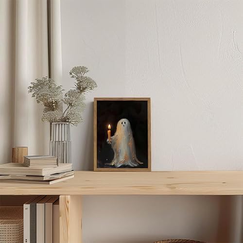 Framed Vintage Halloween Ghost Wall Art, Cute Spooky Ghost - Image 2