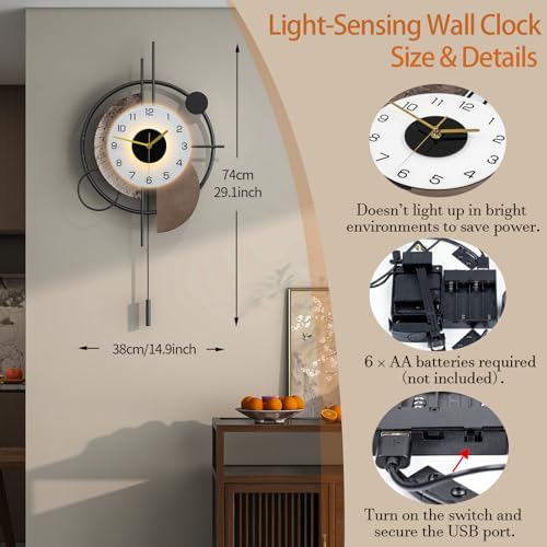 FLEBLE Large Wall Clock Decorative - Image 4