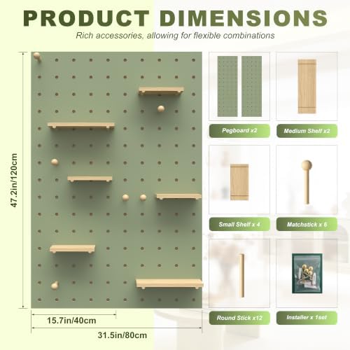 Wooden Modular DIY Pegboard Wall Organizer - Image 2