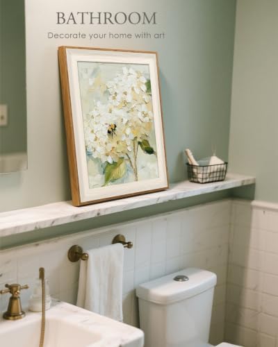 VIYYIEA Framed Impressionist Hydrangea Wall Art - Image 5