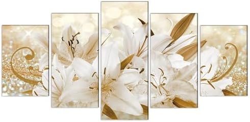LUDUHU Golden Orchid Flowers Canvas Print - Image 6