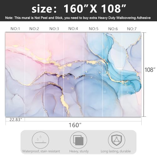 -Coloured Marbled Fabric Wallpaper Abstraction Golden Art Living Room Bedroom - Image 4
