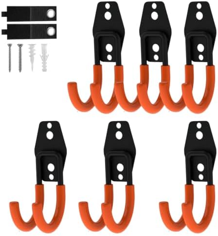 Garage Hooks, 6 Pack Small Round Wall Hooks by CRXCRC