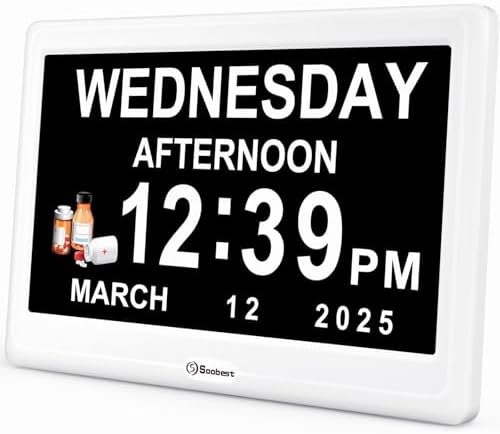 Soobest 12” Dementia Clocks for Seniors Extra Large, Digital Date Day Clock by Soobest