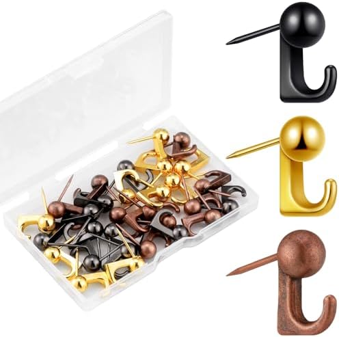 Jetec 30 Pcs Metal Push Pin Hangers Pin Wall Hook by Jetec