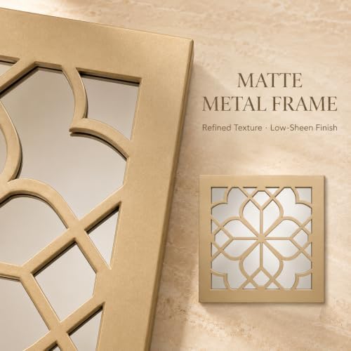 Set of 2 Boho Square Wall Mirrors - Image 2