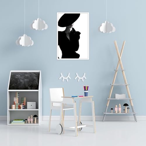 Trendy Magazine Cover Poster Black And White Fashion Women Canvas Wall Art - Image 3