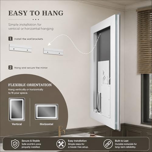 24x32 LED Lighted Bathroom Mirror - Image 5