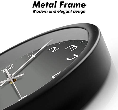 Silent Non-Ticking Analog Wall Clock, Gradient Black - Image 6