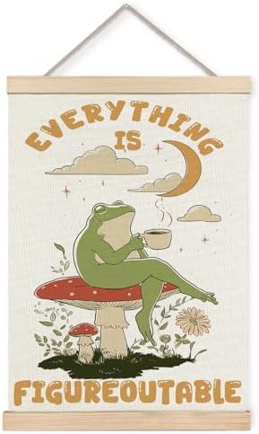 Foritho Everything is Figureoutable Motivational Frog Poster Wall Art Framed by Unknown