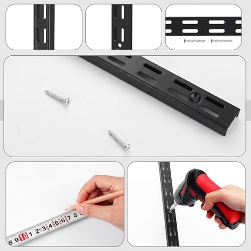 MorningRo 12 Pack 60" Dual Track Shelving Rail, Dual Slot Upright - Image 4