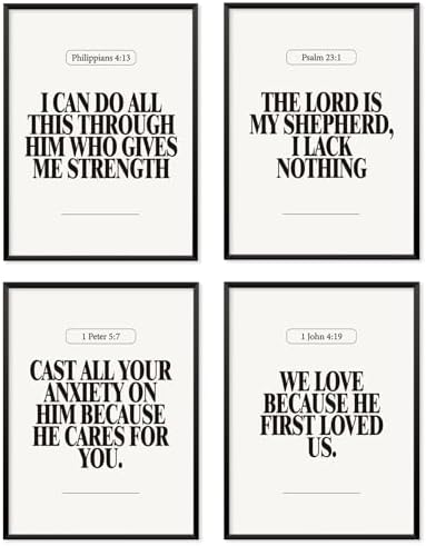 Locomiss Black and White Christian Modern Bible Verse Wall Art Decor by Unknown