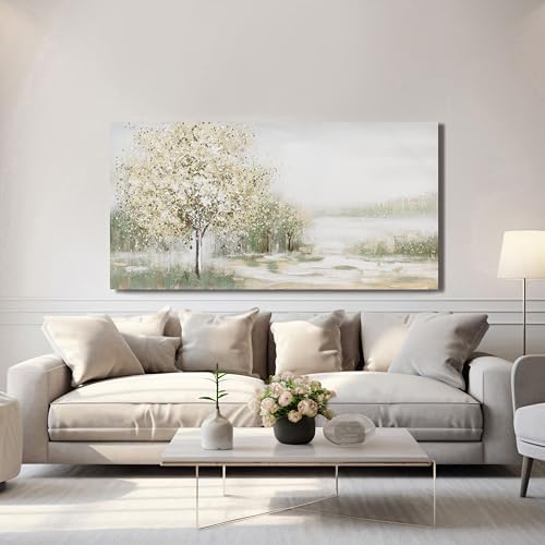 Green Wall Art Modern Nature Wall Art Canvas Art Wall Decor Spring Scene Wall - Image 4