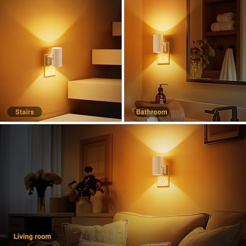 JandCase Amber Night Lights Plug into Wall, Dimmable Night Light Plug in - Image 4