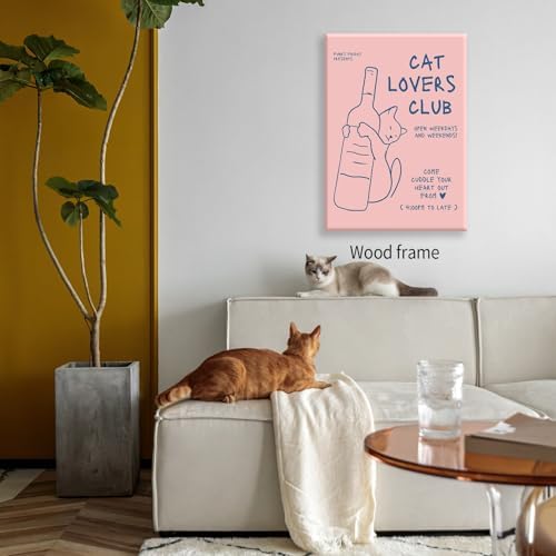 Cute Cat Alcohol Bottle Wall Art Funky Pink and Blue Aesthetic Poster 16x24 - Image 3