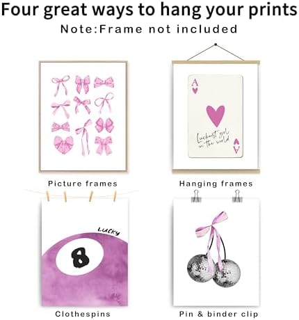 okaxscm Purple Coquette Trendy Preppy Wall Art Prints Set of 4, Coquette Preppy - Image 2