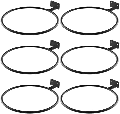 Wall Plant Holder Bulk 6in 6Pack Metal Ring Plant Hanger Black by QualityEfficiency