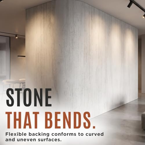 White Travertine Flexible Clay Stone 4'x8' Wall Panel, 64 Sqft - Image 4