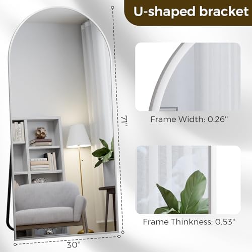 Koonmi 30"x71" Arched Full Length Mirror, Standing Hanging or Leaning - Image 4