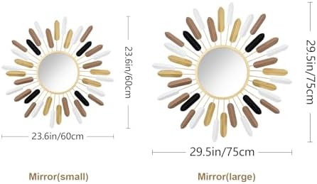 Sunburst Wall Decor Gold Sunburst Mirror, 30”Gold Decorative Mirrors - Image 4