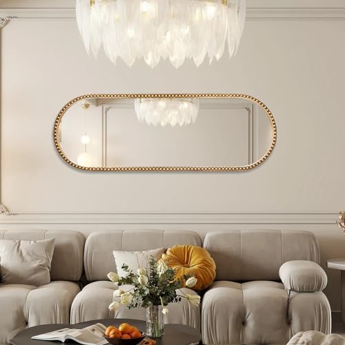 Oval Full Length Mirror, Living Room, Antique Gold - Image 6