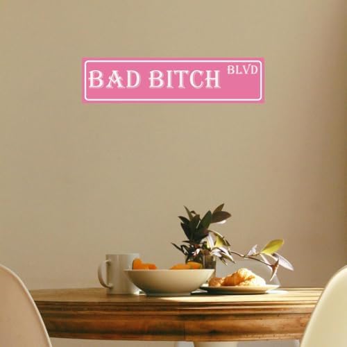 Pink Room Decor Bad Bitch Blvd Metal Tin Sign Funny Bitch Blvd Sign Street Signs - Image 3